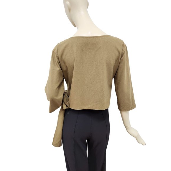 Ozma 100% Raw Silk Wrap Top - Picture 3 of 4